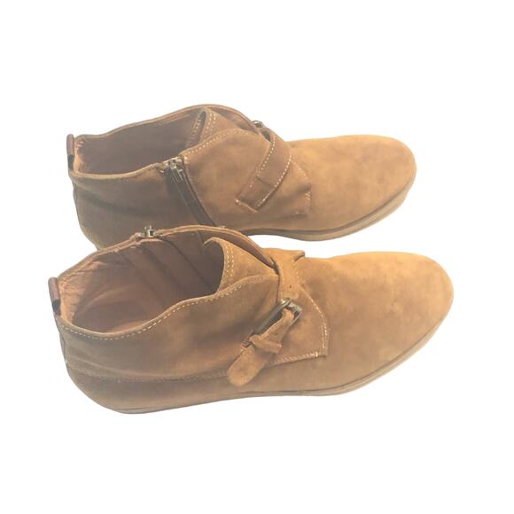 Franco Sarto  Womens Cognac Brooke Wedge Ankle Bootie - Picture 1 of 16